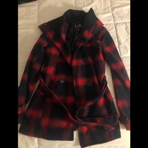 Plaid Pea coat
